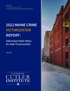 2022 Maine Crime Victimization Report Cover showing buildings
